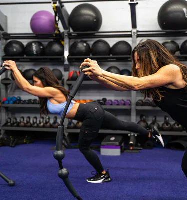 Athlete training with BendyBar in a gym setting